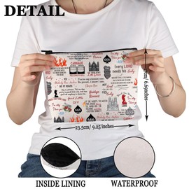 PWHAOO Book Inspired Gift Barri- University Makeup Bag Dark Romance Book Club Cosmetic Bag Bookish Merch (Barri- University M C)