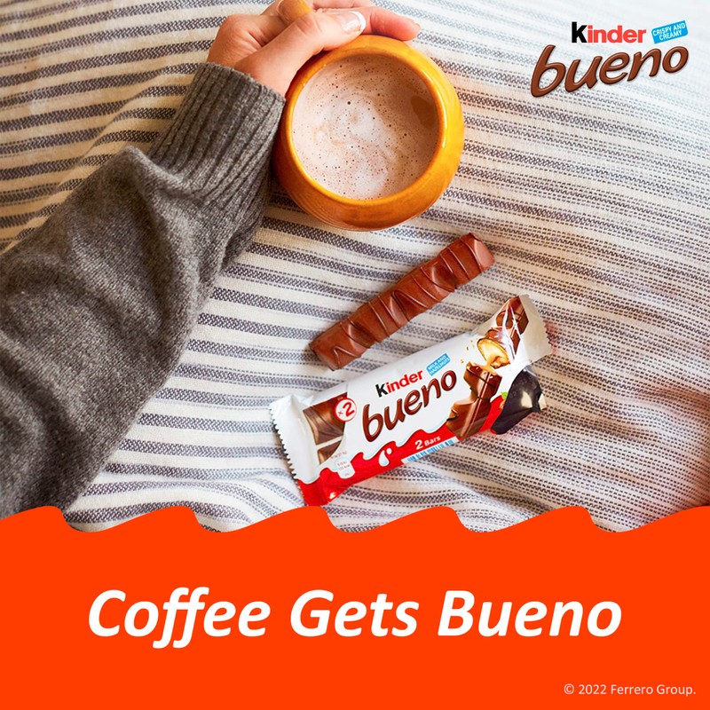 Kinder Bueno Milk Chocolate and Hazelnut Cream, 8 Pack, 4