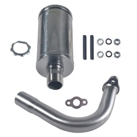 jtfrkope New upgradation Exhaust Muffler Pipe and gasket nut kit for 2 stroke 49cc 60cc 66cc 80cc Engines Gas Motorized Bicycle Motor Bikes Silver
