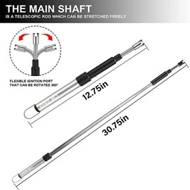 XTENDR ARCS V2 Extendable 2.5 Feet. Arc Extra Long Lighter, Flameless Fireplace Stove Electric Candle Lighter, Long Neck for Pilot Light, Grilling, Firepit, Kitchen, BBQ (Black)