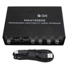 Sound Interface Professional 48V Phantom Power DSP Effect 24 Bit 192KHZ Recording Sound Interface for Live Broadcast