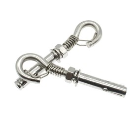 HAJXZH Expansion Hook 2Pcs M8 Heavy Duty Expansion Screw Bold Cup Concrete Brick Hook 304 Stainless Steel (with Spring Buckle)