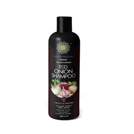 Champú de cebolla roja para el crecimiento del cabello y control de caídas del cabello, con hoja de curry, hibisco, alanket indio, mezcla de 14 botánicos de 6.8 fl oz, sin SLS ni parabenos, 100% seguro y premium, todo tipo de cabello