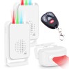 GREENCYCLE Wireless Motion Sensor Alarm with Remote, IP64 Waterproof 350M