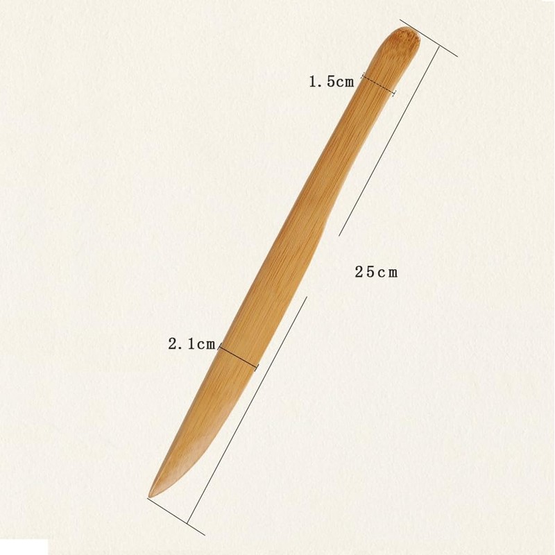 2Pcs 9.84 Inch Bamboo Envelope Opener Long Handle Desk Office