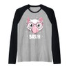 Bruh Cool Cat Bubble Gum Raglan Baseball Tee