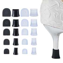 SUPERFINDINGS 2 Colors 5 Sizes High Heel Protectors Heel Repair Protectors Durable Nonslip Heel Protectors U Shaped Shoe Protector PVC Plastic Heel Plug Women High Heel Protection Hats, Mixed Color