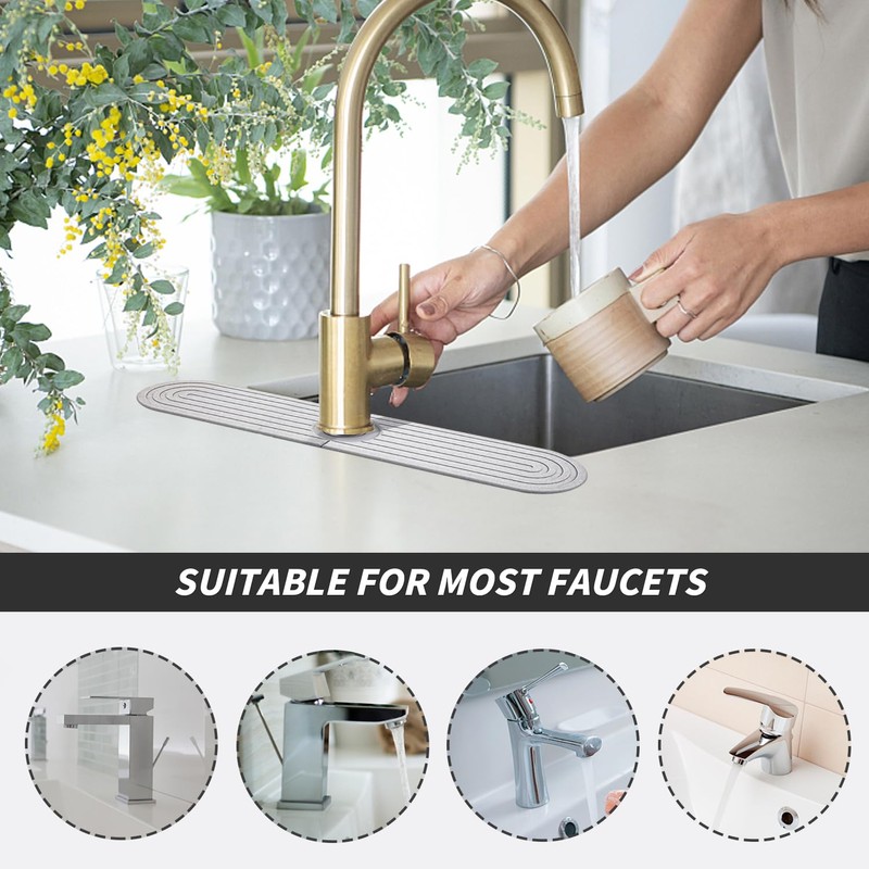 Tap Absorbent Mat, Dish Drying Mat Sink, Tap Sink Diatomaceous