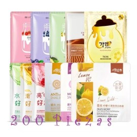 Coreana Paquete De 200 Mascarillas De Tela En Sobre Hidratantes