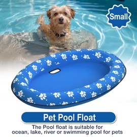 Pet Soft Dog Float Raft - Inflatable Dog Swimming Float for Summer (Small, Paws)