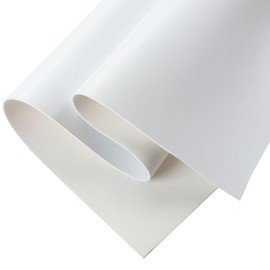 Picheng Tooling Leather Square: 13.78''X26'' Smooth Faux Leather Tooling Sheets 2mm Thick Leather Sheets for Crafts Tooling Sewing Earring Wallet Hobby (13.78''X26'', White)