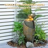 Sunlinua Vase Outdoor Water Fountain, 31.4''H Jar Waterfall Fountain with