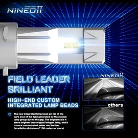 NINEO H11 Bulbs,H11 Fog Lights With Cooling Fans In-Line Wireless Plug-N-Play Powersports Accessory Light Bulb Pack of 2