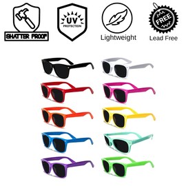 Generic Kids Sunglasses with UV400 Protection - Lightweight, Flexible Frames - Shatterproof (Gloss Blue, Smoke)