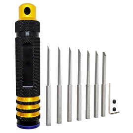 HOPLEX Panel Line Scriber Model Chisel with 0.1/0.2/0.4/0.6/0.8/1.0/2.0mm Blade Resin Carved Scribe line Modeling Scriber