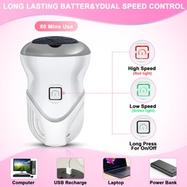 Electric Foot File for Dead Skin Removal, Featuring a Dander Vacuum Foot Scrubber with 2 Speeds and 3 Grinding Heads, Callus Remover Kit for Cracked Skin and Calluses