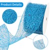 RIBBOOO Light Blue Glitter Mesh Wired Ribbon, 2.5 Inch 10