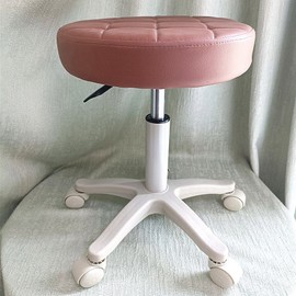 Height-Adjustable Work Furniture Swivel Chair Desk Room Vanity Round Beauty Salon Lifting Counter, Brown, 1 Piece / 높이조절 작업용 가구 회전 의자 책상 실 화장대 원형 미용실 리프팅 카운터, 갈색, 1개