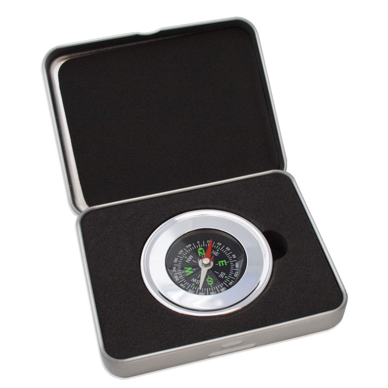 Geschenke mit Namen Compass, metal, silver, 5.5 cm