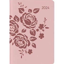 Ladytimer Mini Deluxe Salmon 2024 Pocket Calendar 8 x 11.5 cm Tucson Cover with Embossed Motif Weekly 144 Pages Alpha Edition