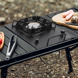 HIKISM 2025 Version Black IGT Camping Stove, Desktop & Embed Folding Gas Stove, Portable Gas Stove with Carrying Handle