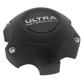 Ultra Motorsports 6 Lug Matte Black Wheel Center Cap Qty 1 Pn: 89-9764 with Bolts