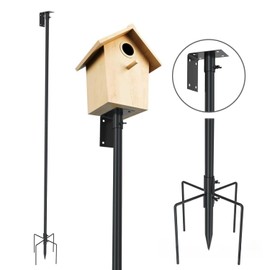 Luna Park Poste de Comedero para Pájaros 2M, Estación Meteorológica Montaje Metálico Resistente,Poste para Casa Pájaros para Exteriores,Kit Montaje Metal Resistente,Soporte para Comedero Pájaros
