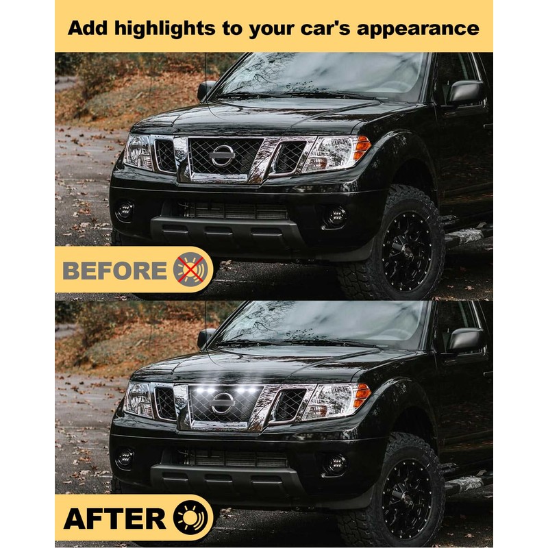 OKLSG LED Front Grill Lights for Nissan Frontier 2009-2021 Raptor