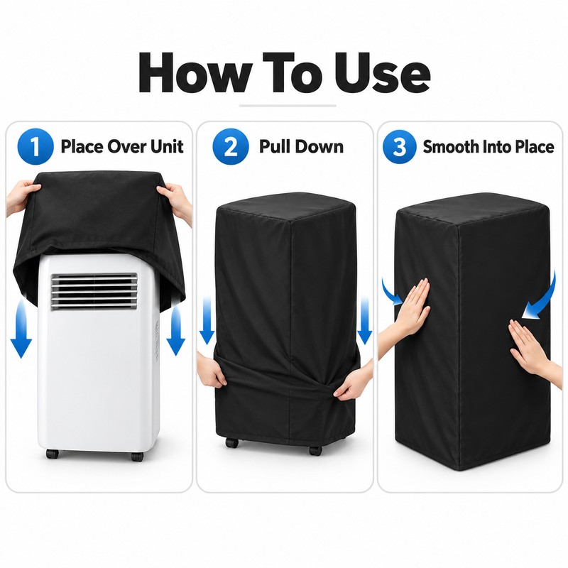 Portable Air Conditioner Cover 40x46x75cm, Reusable Polyester Dust Protector for