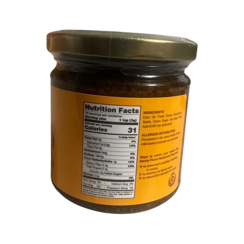 Barrio Fiesta Sweet Mushroom Bagoong, Sauteed Mushroom Paste, 8.1 oz