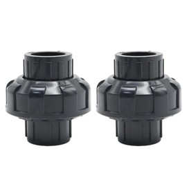 VIKKSAER 2Pcs 1-inch PVC Union Coupling Pipe Fittings with O-ring, SCH80 Slip Union Coupling Adapter for Swimming Pools Outdoor Application (ID 33.4mm)