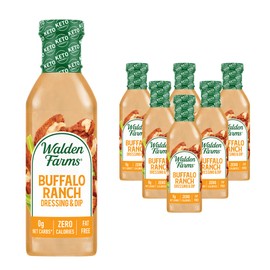 Walden Farms Buffalo Ranch Dressing & Dip – Calorie-Free, Gluten-Free, Low Carb, Keto-Friendly, Sugar-Free, Fat-Free, Dairy-Free Spicy Buffalo Ranch Flavor – 6-Pack, 12 oz Bottles