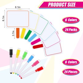 Henoyso 48 Pcs Dry Erase Answer Paddle with Markers Handheld Double Sided Paddles Colorful Flip Answer Dry Erase Paddles White Boards for Students Kids Score Boards Teacher (Rectangle Classic)