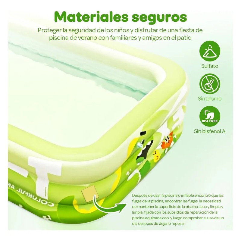 CDDGL Alberca Inflable Dinosaurios Grande Piscina Tre Nivele Con Accesorios,rectangular