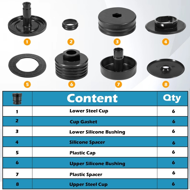 Sunluway Silicone Body Mount Bushing Kit for Ford F-250 F-350