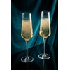 DIAMANTE Crystal Champagne Flutes 'Mirage' - Set of 2 Optic