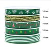 Jwssor Christmas Ribbon,5 Rolls Green Theme Wrapping Ribbon,5M per Wrapping