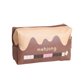 VPH Mini Chinese Mahjong Chocolate Cocoa Beans 144 Pcs Leather Pouch with Ruler Tablecloth
