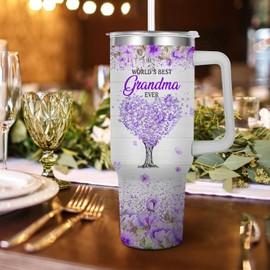 Caiibaoob Grandma Tumbler - 40 oz Grandma Mug with Handle, Birthday Gift