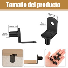 Soporte De Estante Chapado, 50 Piezas Estante De Clavijas, Clavijas De Soporte De Estante Para Estantes, Gabinetes, Muebles (Negro)