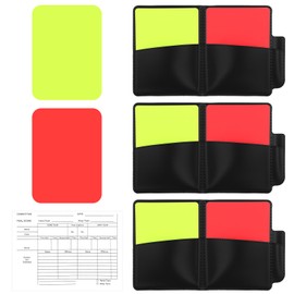 Nogeqi Set of 3 Football Referee Cards, Referee Cards, Red and Yellow Cards, Football Schiri Card, Penalty Cards Made of High-Quality PU + PVC Material, Waterproof, Durable, 19.5 x 11.5 cm