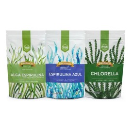 Combo 100 G Alga Espirulina + Chlorella + Espirulina Azul