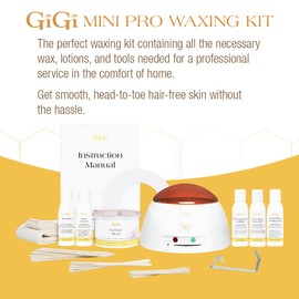 GiGi Mini Pro Waxing Kit for Women, Hair Removal Wax Kit for Face & Body, Salon and At-Home Use, Portable and Convenient, For All Skin & Hair Types
