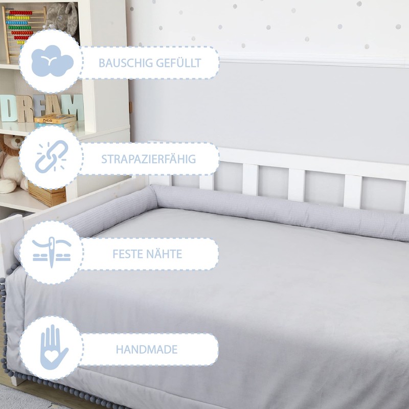 Totsy Baby Side Sleeper Pillow, Body Pillow, Long Bed Roll,