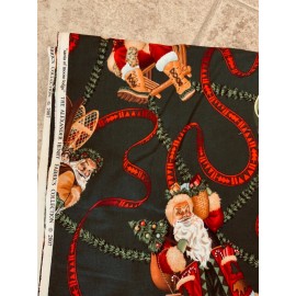 Alexander Henry LARGE MOTIF CHRISTMAS SANTA OF MOOSE LODGE BTY Cotton Fabric