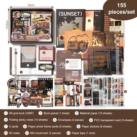 GmeDhc 350 Piece Scrapbook Set, Journaling Accessories, with Journaling Scrapbook Accessories, Beautiful Cards, Bookmarks and Stickers for Souvenirs, Birthday Gifts