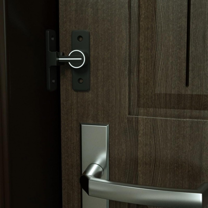 Wocoe Barn Door Latches,Black(Luminous) 90 Degree Gate Lock,Flip Gate Latches