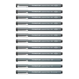 Staedtler 308 AMZ 02 - Pigment Liner Pack, Basic Equipment for Centre Tangle 12 Pieces