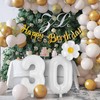 YFHVJTKO 40 Inch White Number 7 Daisy Balloons Set，Happy 7th