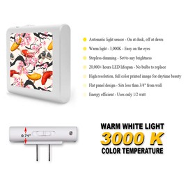 Plug in Dimmable LED Night Light with Dusk to Dawn Auto Sensor, Adjustable Brightness, Warm Light, Auto On-Off Nightlight for Bathroom, Hallway, Nursery, Bedrooms - Koi Fish